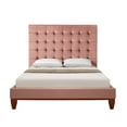 thumbnail image 2 of Inspired Home Saverio Velvet Platform Bedframe Queen Size Tufted, Blush, 2 of 8