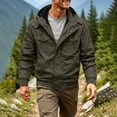 thumbnail image 2 of Men's Fit Relaxed Work Coat Fleece Lined Waterproof Workwear Winter Hooded Jacket with Multiple Pockets, 2 of 8