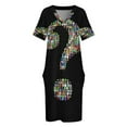thumbnail image 4 of Una marca de preguntas Vestido suelto con bolsillo vestidos estilo coreano Vestido elegante, 4 of 7