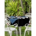 thumbnail image 3 of Outdoor Tablecloth with Umbrella Hole for Patio/Picnic/Party/Camping, Black Red Boho Waterproof Table Cloth Round Cover Washable, Farmhouse Ethnic Tribe Striped (Dia 54"), 3 of 9