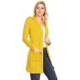 thumbnail image 2 of Women's Casual Open Front Long Sleeve Solid Cardigan with Side Pockets, 2 of 5