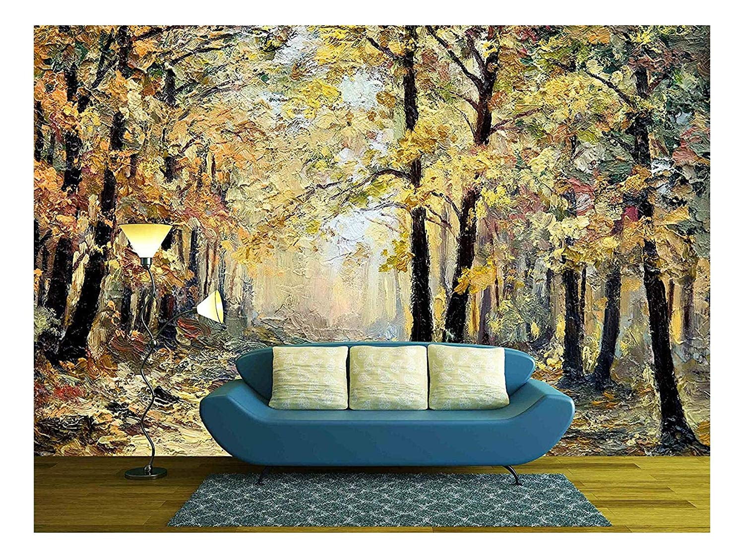Wall Mural- 100x144 Autumn forest with a rocky waterfall Wall26® Landscape