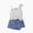 A8 White, variant on Toddler Girl Clothes Toddler Baby Girl Summer Outfit 9 12 18 24 Months 2T 3T 4T Baby Girl Outfit Set Bow Front Top Heart Embroidered Elastic Waist Denim Shorts 2 Pcs Clothes Set