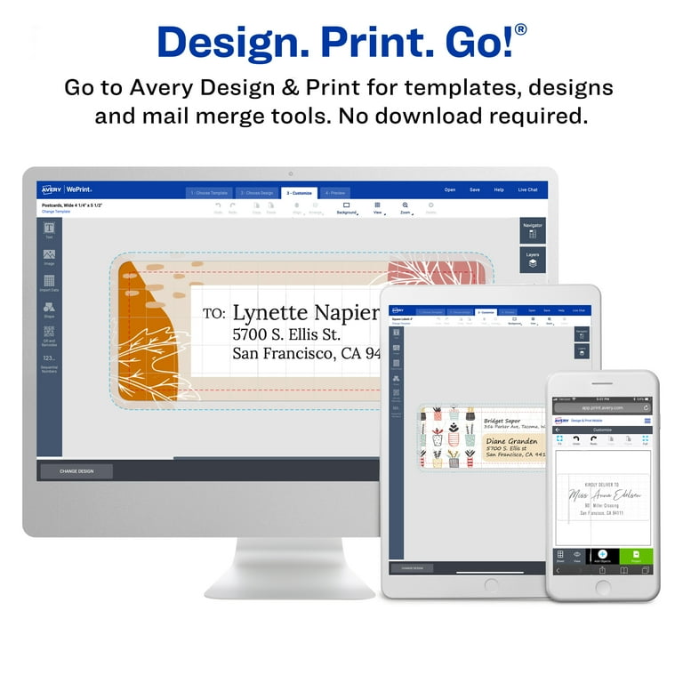 Avery Printable Address Labels for Laser Printer, Sure Feed Technology, 2 avery-printable-address-labels-for-laser-printer-sure-feed-technology-2-x-4-250-labels-5263-walmart-com
