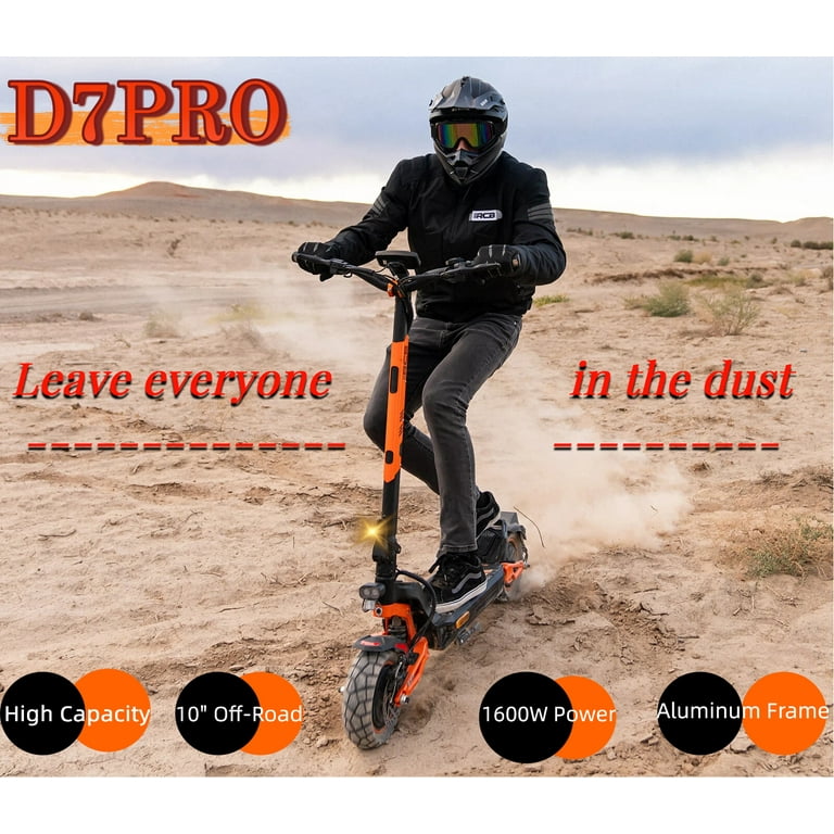 RCB D7PRO Foldable Electric Scooter 1600W Motor 28MPH 80 Miles