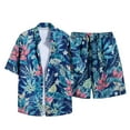 thumbnail image 3 of VBTAPA Men's Flower Hawaiian Sets Trendy Casual Short Sleeve Button Down Shirts and Shorts 2 Piece Set Summer Beach Vacation Outfits Limited Time Sales Navy L, 3 of 6