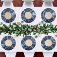 thumbnail image 7 of Ryvnso Space Light Blue Neon Stripes Round Plate Mats Dining Table Placemat Set of 4 for Holiday Decoration, 7 of 7