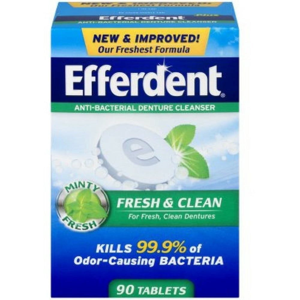 Efferdent Plus Mint Denture Cleanser Tablets 90 ea (Pack of 3
