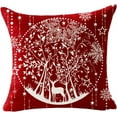 thumbnail image 3 of Ensemble de 4 Joyeux Flocons de Neige Joyeux Hiver Divers Laissez-le Neiger Flocon de Neige Rouge Polyester Lin Housse de Coussin Personnalisée Décoration Maison Carrée 18 Pouces, 3 of 5