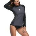 thumbnail image 5 of Attraco Women's Long Sleeve Rash Guard Color Block Swimwear UPF 50+ Running Swimming Shirt, 5 of 6