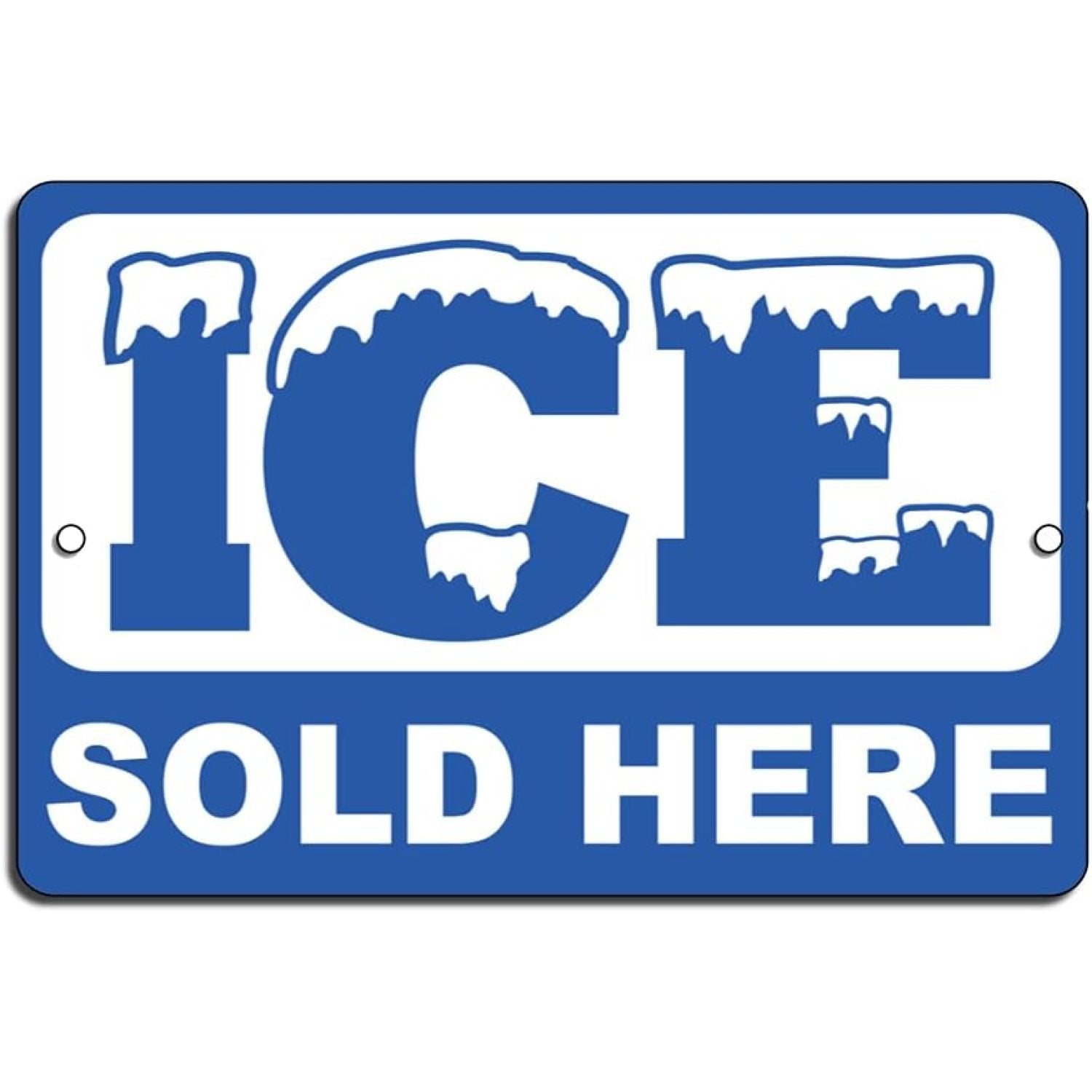 Ice Sold Here, v4 18 x 12 inch Styrene Sign