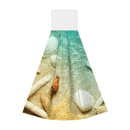 

Ocsxa Starfish And Seashell On The Beach for Hand Towels Hand Wipes with Velcro Soft and Fast Absorbent Hanging Towels Reusable Cleaning Cloth for Kitchen/Bathroom/Laundryroom 14x18In