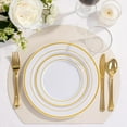 thumbnail image 3 of 450 PCS Black and Gold Disposable Dinnerware Set for 75 Guests, Plastic Plates for Party, Gold rimmed Dinner Salad Plates,Cups,Silverware Set for Party Supplies, 3 of 8
