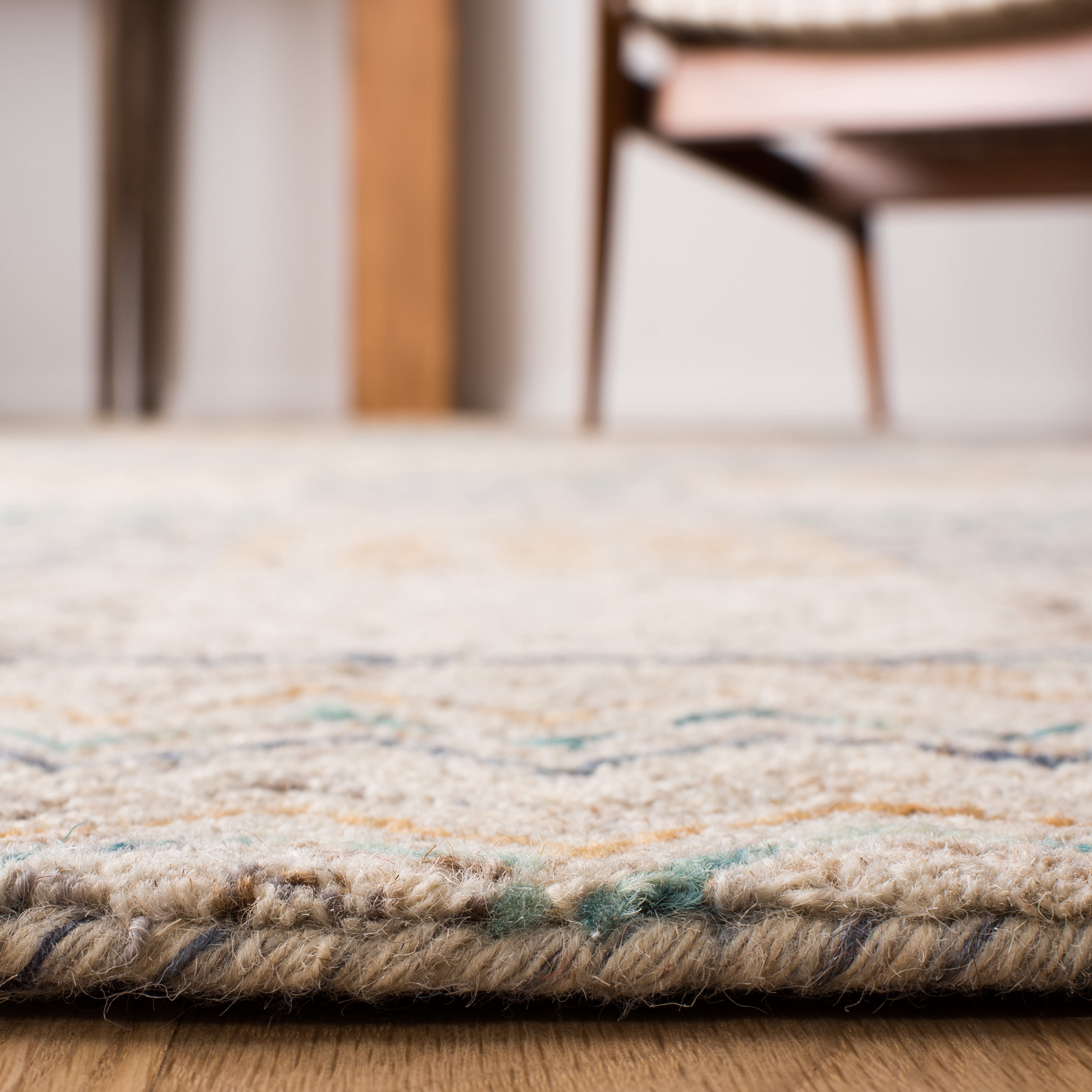 SAFAVIEH Aspen Peregrine Geometric Wool Area Rug, Blue/Gold, 5' x 8'