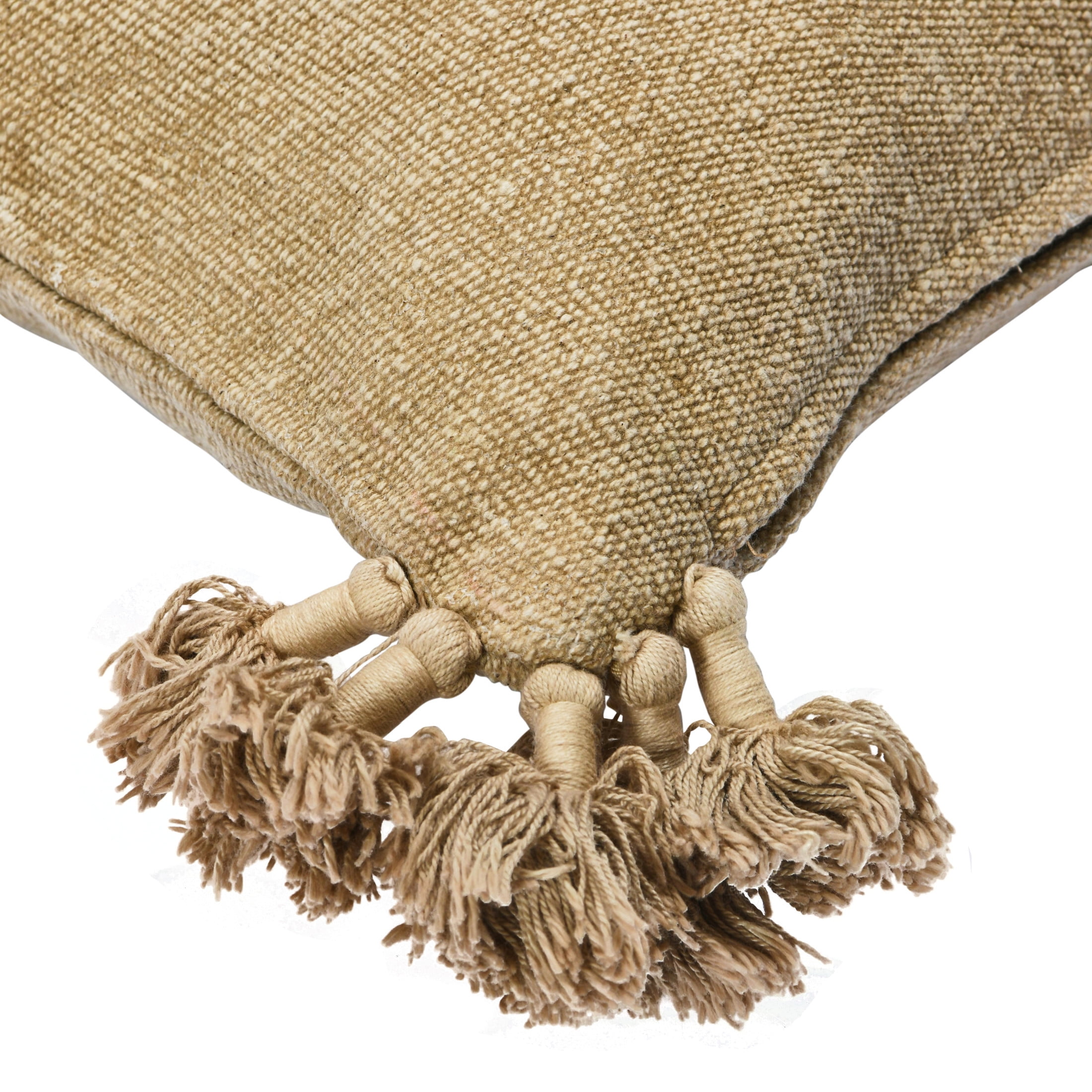 Creative Co-Op 20" Square Canvas Pillow Cover with Tassels