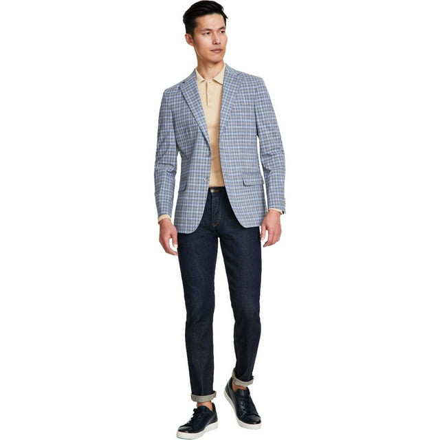 Tommy Hilfiger Mens Modern-Fit Windowpane Sport Coat, Multicoloured, 44 Long