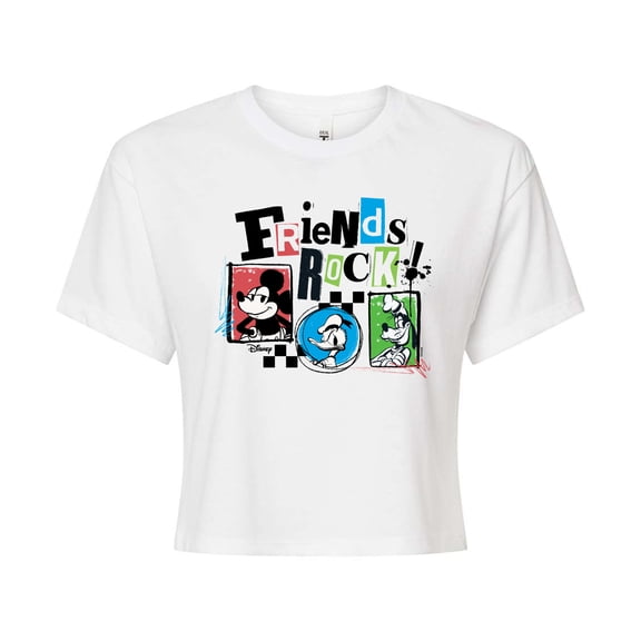 Disney - Friends Rock - Juniors Cropped Cotton Blend T-Shirt