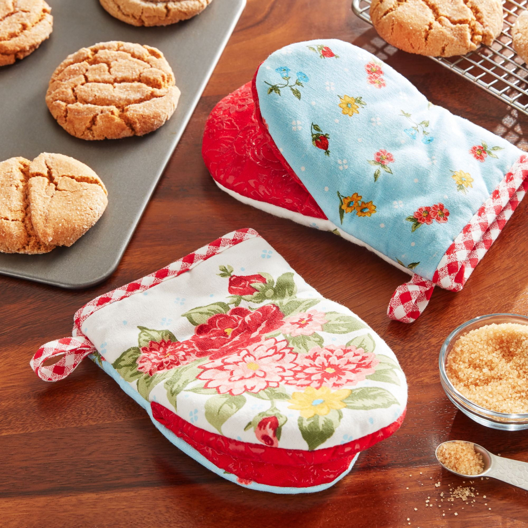 The Pioneer Woman Sweet Rose Mini Mitt Set, Multicolor, 5.5"W x 8"L, 2 Piece