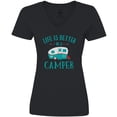 thumbnail image 3 of Inktastic Life's Better in a Camper Women's V-Neck T-Shirt, 3 of 5