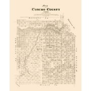 Concho County Texas - Walsh 1879 - 23.00 x 29.15 - Glossy Satin Paper