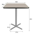 thumbnail image 5 of Hampden Furnishings Bennet Collection Steel Frame 36" Square Top, X Base, 42" Height, Cafe Table Grey Frame/Grey Nebula Top, 5 of 5