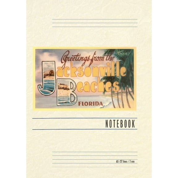 Vintage Lined Notebook Greetings from Jacksonville Beaches, Florida (Paperback)