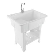Miumaeov Utility Sink with Faucet, Polypropylene