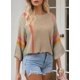 thumbnail image 3 of Suéteres Dokotoo para mujer 2025, primavera verano, casual, cuello redondo, manga acampanada, camisa a rayas en bloque de colores, ropa boho ligera, ropa boho, a la moda, suéteres, 3 of 6