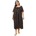 thumbnail image 7 of Topumt Womens Plus Size Square Neck Floral Nightgowns Casual Loose Long Sleep Dress, 7 of 7