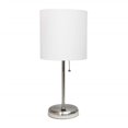 thumbnail image 1 of 60W Stick Lamp with USB Charging Port & Fabric Shade - White, 1 of 1