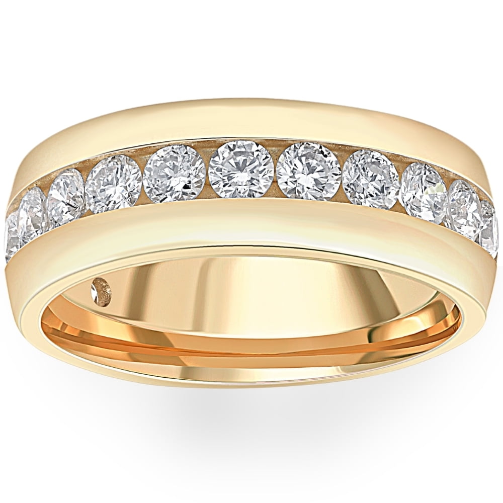 10kt Yellow Gold Mens Round Diamond 2-tone Wedding Anniversary Band Ring 1/4 Ctw 