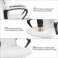 thumbnail image 4 of PetFurnishn Mid Back Executive Office Chair Swivel Computer Task Chair with Armrests,Ergonomic Leather-Padded Desk Chair with Lumbar Support(White), 4 of 8