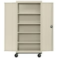 thumbnail image 4 of Sandusky Lee 22-Gauge Welded Steel Mobile Garage Storage Cabinet with Wheels, Putty, 4 of 8