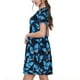 thumbnail image 2 of Balery Blue Butterfly Vestidos sueltos de manga corta para mujer, vestidos de verano 2025, vestidos casuales de corte A con vuelo., 2 of 6