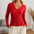 thumbnail image 2 of Bibifish Womens Cardigan Sweaters Fall Slim Fit Long Sleeve Botton Down Knit Cardigans Solid Color V Neck Casual Formal Sweater Tops, 2 of 5