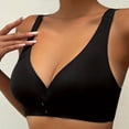 thumbnail image 2 of Hueook Front Closure Bras for Women Daily Leisure Front Buckle Thin Cup without Steel Ring Gathered Underwear Daily Bra Black XL, 2 of 7