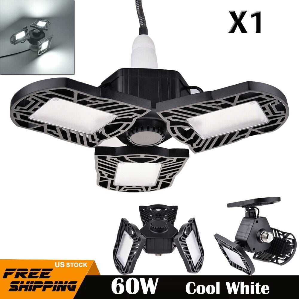 Led Garage Lights, 60W Deformable Garage Lights, 6000LM E26 Base Led