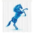 thumbnail image 3 of Ambesonne Animal Shower Curtain, Gallop Animal Theme Motif, 69"Wx70"L, Dark Blue and White, 3 of 5