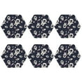 thumbnail image 2 of Pofeuu Cartoon Spaceship Print Leather Coasters Set of 6, Round Cups Mugs Mat Pad for Home Kitchen Heat Resistant Drink Coasters,Hexagon, 2 of 7