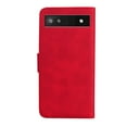 thumbnail image 2 of Wallet Case for Google Pixel 6a, Shockproof TPU Inner Case with RFID Blocking Credit Card Holders, PU Leather Folding Book Flip Magnetic Phone Cover for Google Pixel 6a - Red, 2 of 6