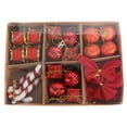 thumbnail image 2 of 24pcs Christmas Tree Bauble Hanging Ornament Set - Kraft Gift Box Packaging, Perfect For Home Holiday Parties, Adorns Christmas Trees & Party Spaces, Red, 2 of 7