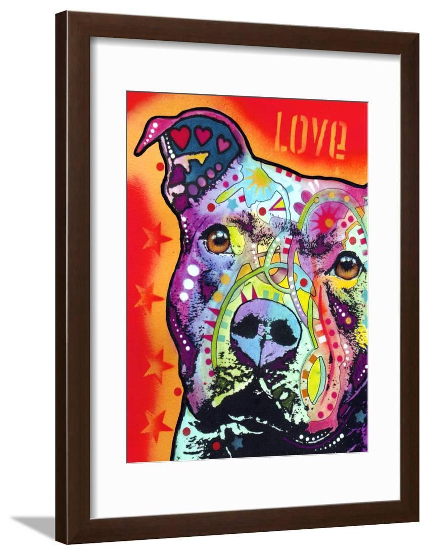 Thoughtful Pitbull Framed Print Wall Art By Dean Russo
