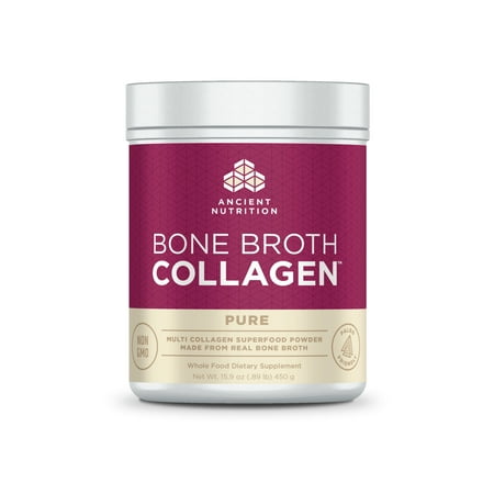 Ancient Nutrition Bone Broth Collagen, Pure, 13g Protein, 15.9oz