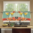 thumbnail image 4 of Yayeee Kitchen Curtains Tier Set of 2 Light Filtering 57"x24" Over Sink Window Panels, Green Glasses, 4 of 7