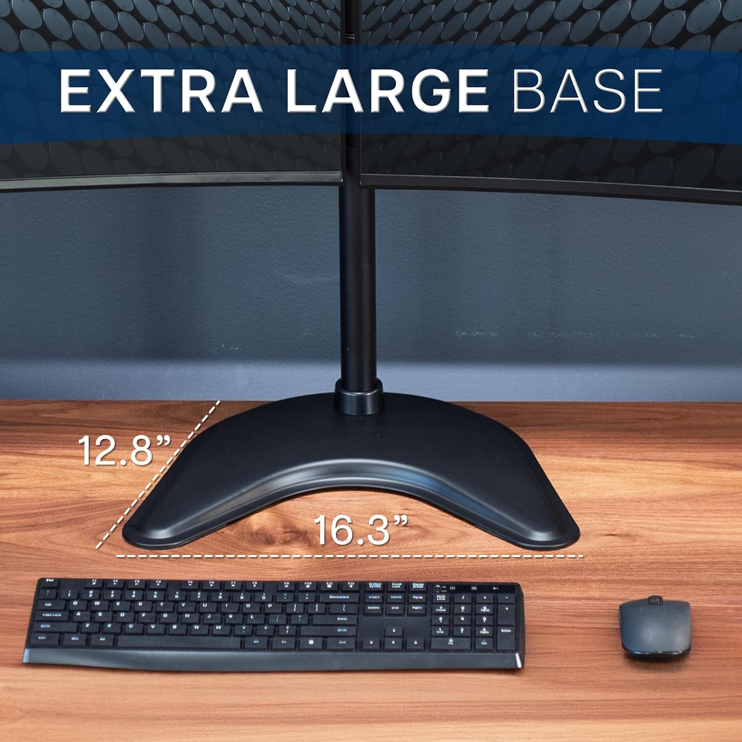 Dual Ultrawide Monitor Mount -Standing Desk Stand for 2 Screens  to 38 Inches Heavy-Duty Adjustable Arms  VESA 100x100mm Black STAND-V038F
