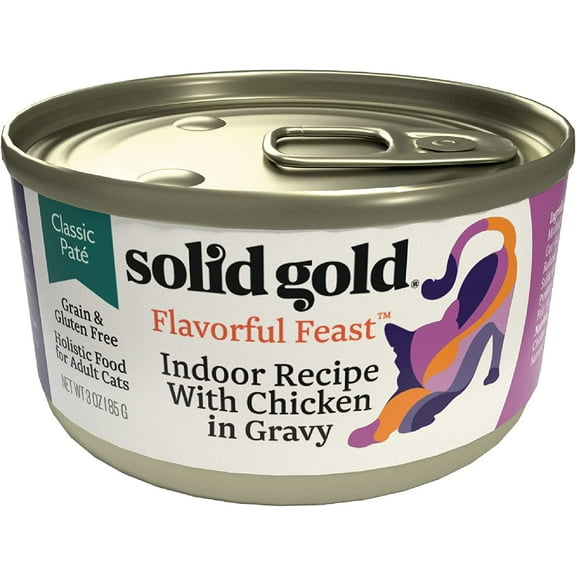 Solid Gold Flavorful Feast Indoor Cat Wet Food with Chicken, 3oz