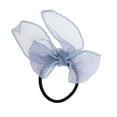 thumbnail image 4 of Unique Bargains 1 Pc Grace Solid Bow Ribbon Hair Elastic Band Blue Purple, 4 of 5