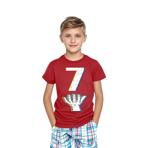 Blusas y camisas de manga corta con cuello redondo para niños pequeños, niños y niñas, camisetas estampadas de moda, lindas camisetas de manga corta con cuello redondo y estampado, blusa para niña