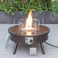 thumbnail image 2 of LeisureMod WBR-29-GL 20 x 29 x 29 in. Walbrooke Outdoor Patio Aluminum Round Fire Pit Side Table with Lid & Fire Glass, Brown, 2 of 14