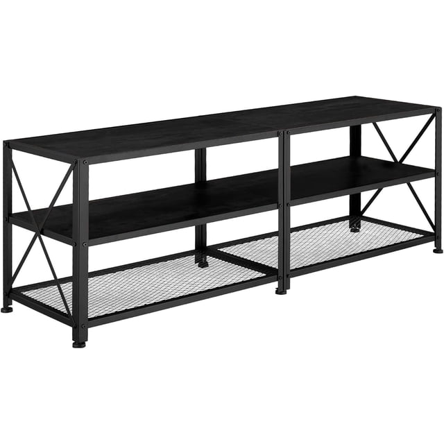 Mueble para TV Bluelander Estante Organizador de 3 Niveles Negro 60 pulgadas